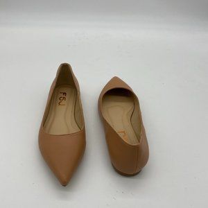 FSJ Brown Flats Pumps Pointed Toe Dress Shoes